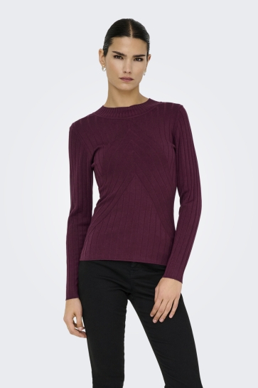 Jacqueline de Yong Trui JDYKATE L/S PULLOVER KNT 15207694 MAROON BANNER