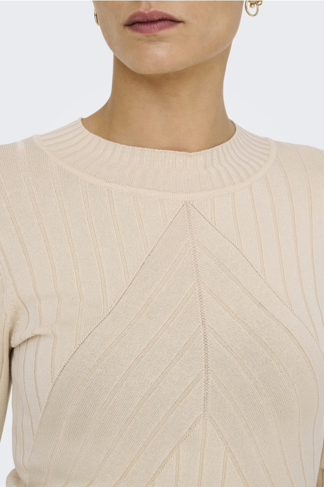 Jacqueline de Yong beige dames trui | Close up