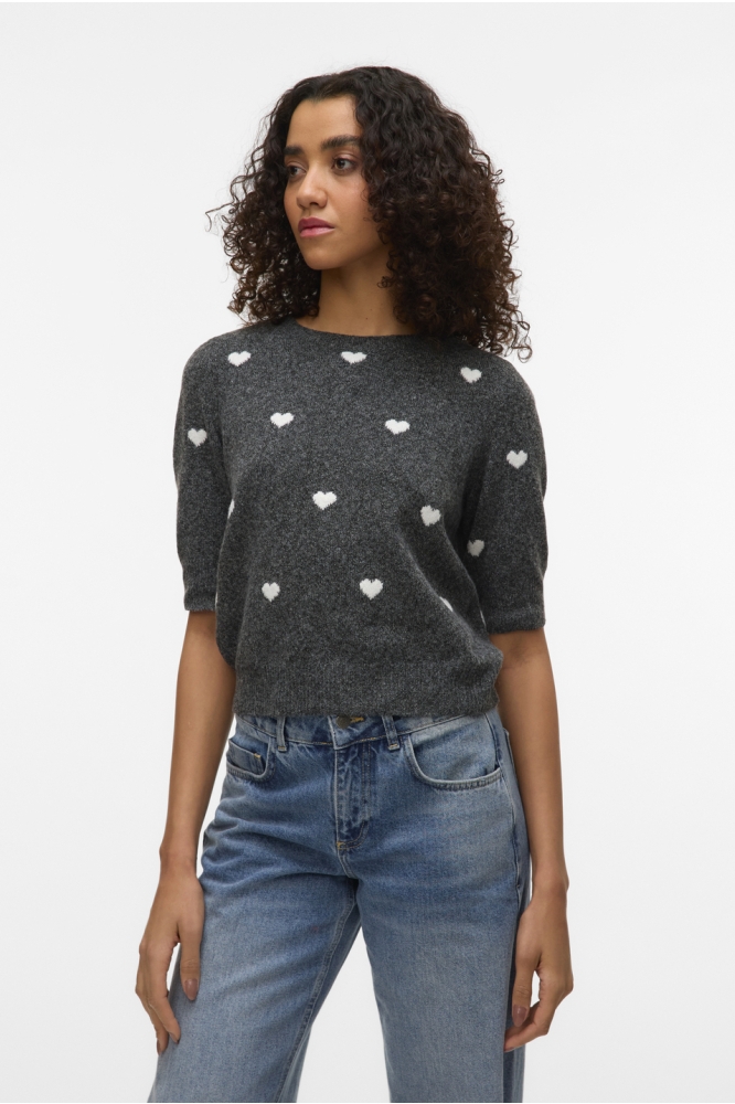 Vero Moda grijze dames trui | Model vooraanzicht