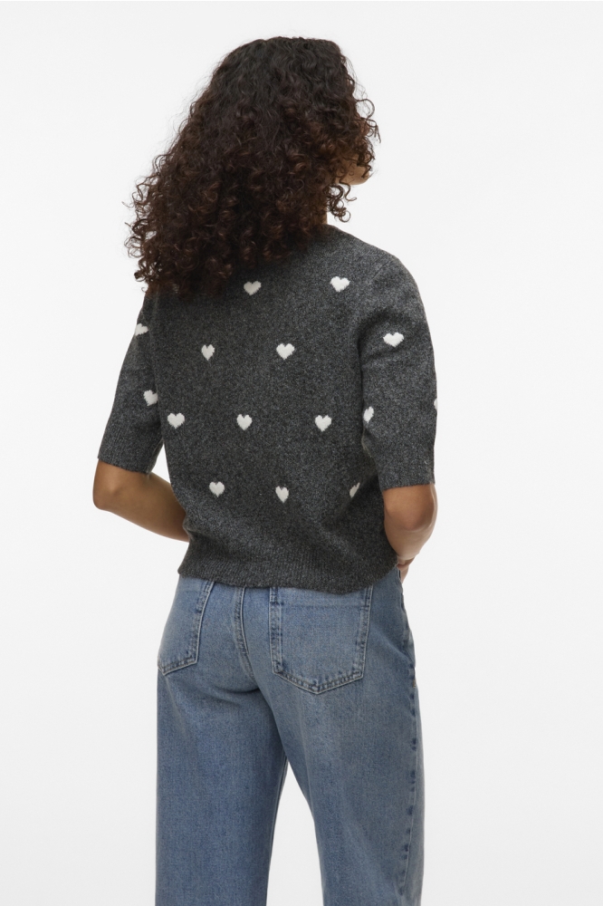 Vero Moda grijze dames trui | Model achteraanzicht