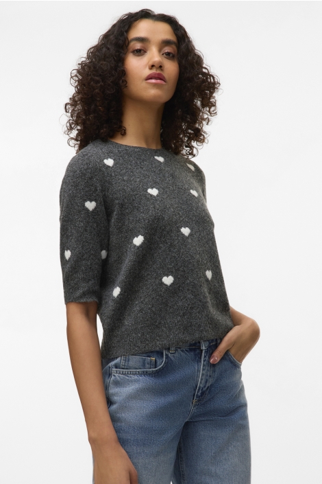 Vero Moda grijze dames trui | Model vooraanzicht