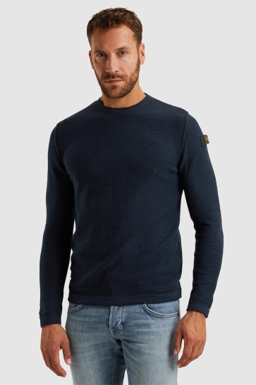 PME legend r-neck cotton slub Blauw