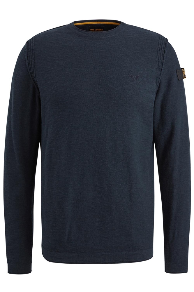 PME legend blauwe heren trui | Vooraanzicht