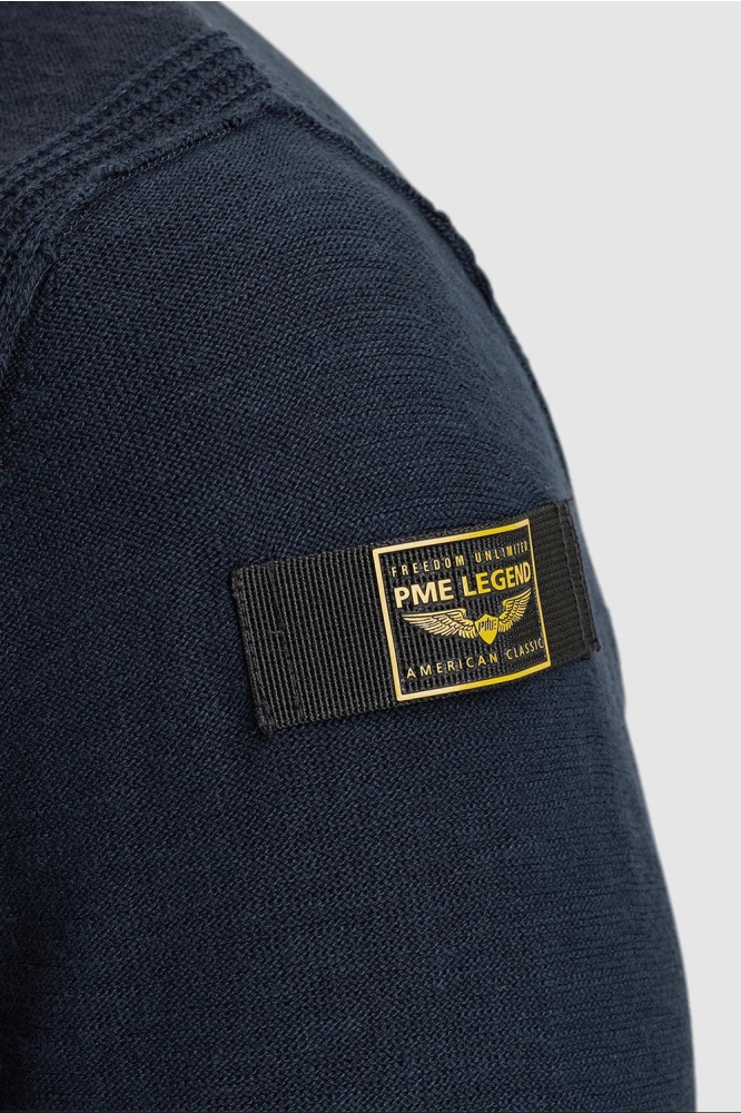 PME legend blauwe heren trui | Close up