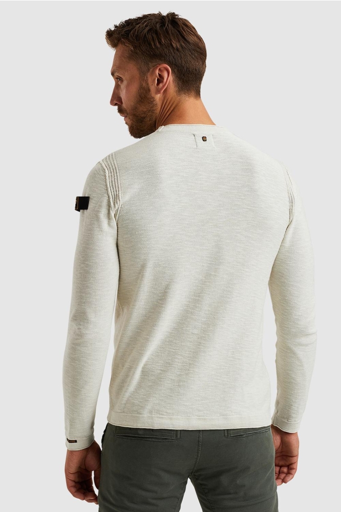 PME legend beige heren trui | Model achteraanzicht