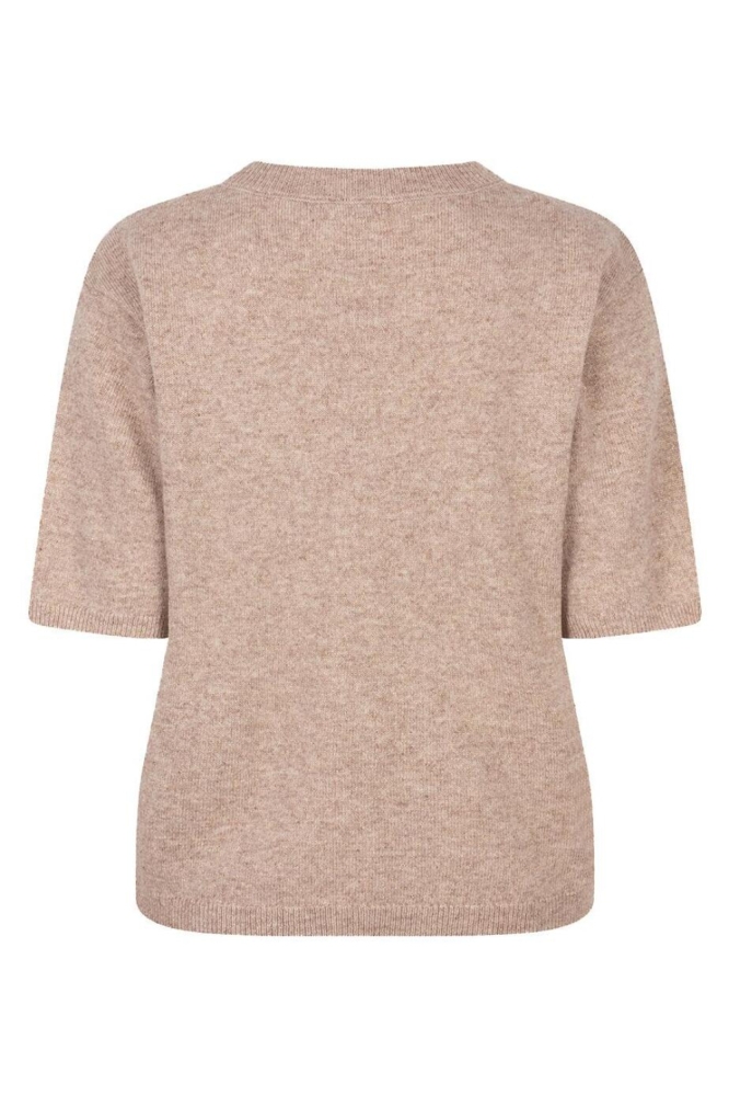 EsQualo taupe dames trui | Achteraanzicht