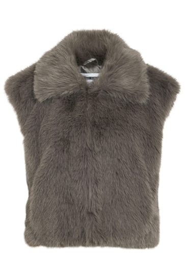 Noisy may NMEVIE FUR VEST 27034858 CHARCOAL GRAY