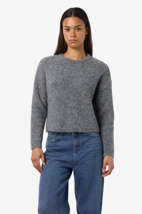 Noisy may grijze dames trui | Model vooraanzicht