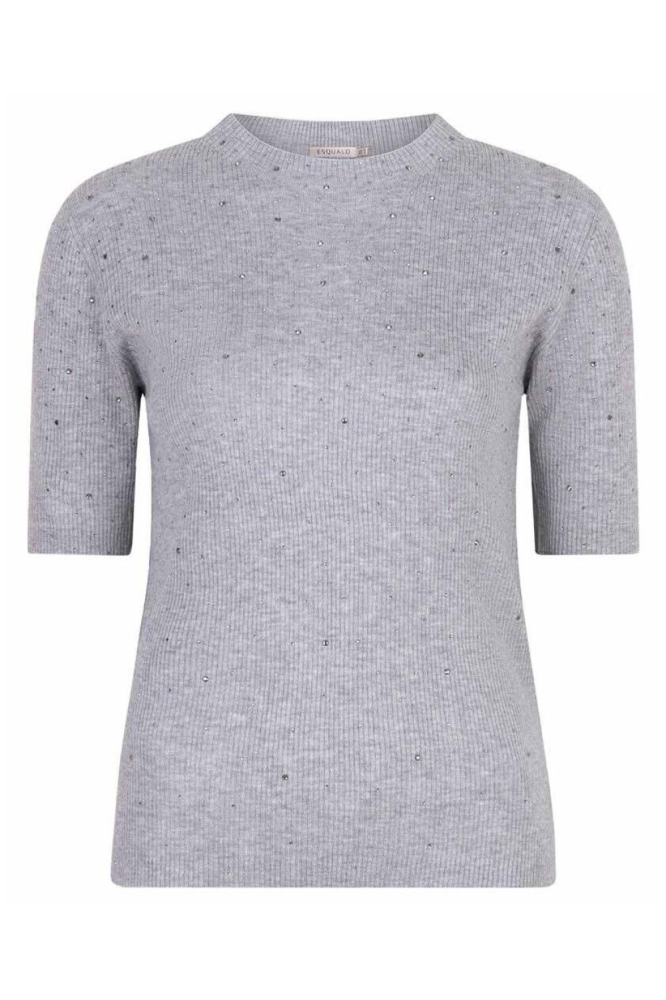 EsQualo grijze dames t-shirt | Vooraanzicht