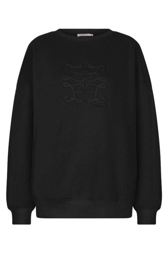 EsQualo zwarte dames sweater | Vooraanzicht
