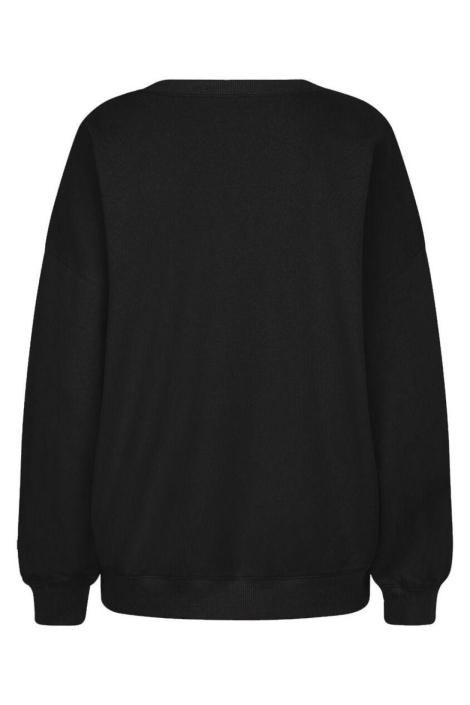 EsQualo zwarte dames sweater | Model achteraanzicht