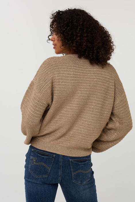 EsQualo camel dames trui | Model achteraanzicht