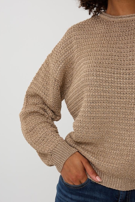 EsQualo camel dames trui | Close up