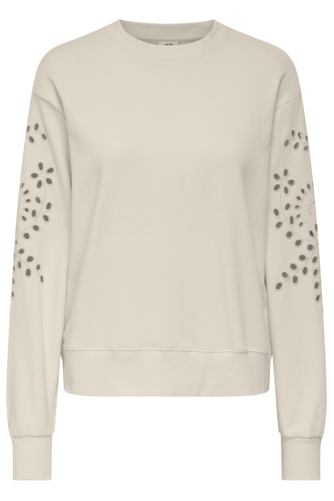 Jacqueline de Yong beige dames sweater | Vooraanzicht