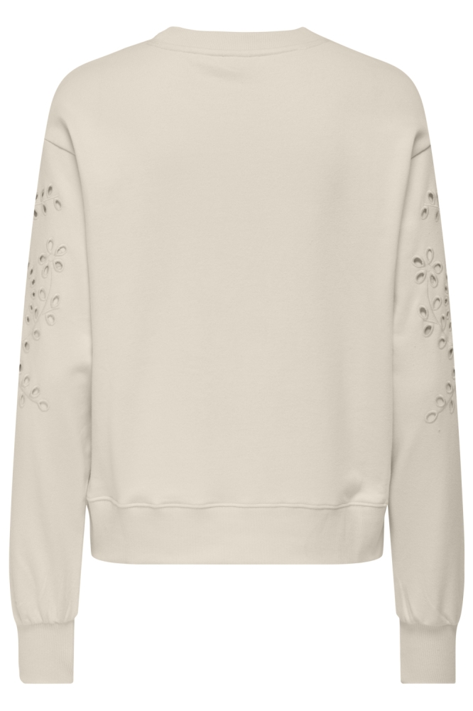 Jacqueline de Yong beige dames sweater | Achteraanzicht