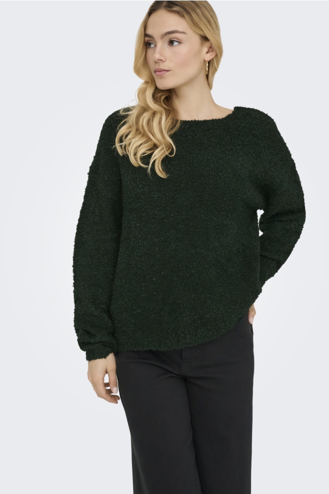 Jacqueline de Yong groene dames trui | Model vooraanzicht