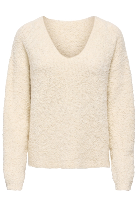 Jacqueline de Yong ecru dames trui | Vooraanzicht