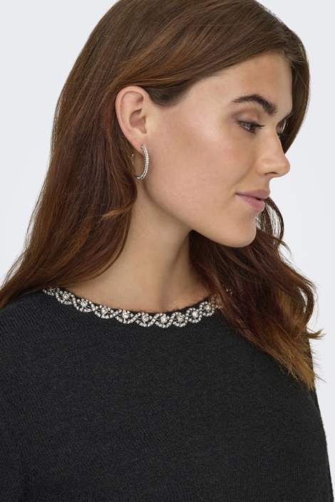 Jacqueline de Yong zwarte dames trui | Close up