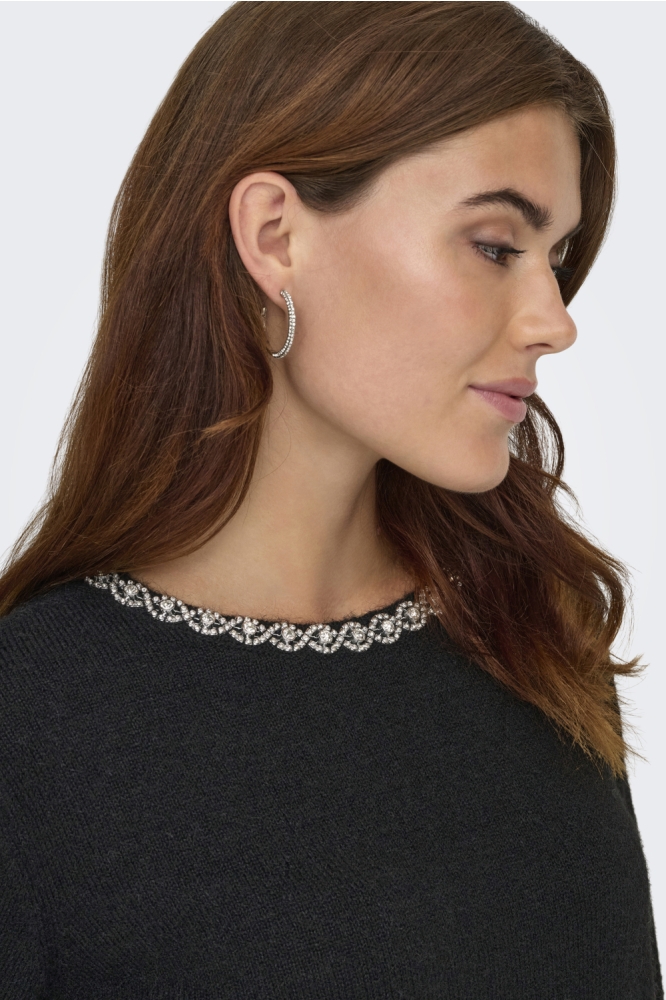 Jacqueline de Yong zwarte dames trui | Close up