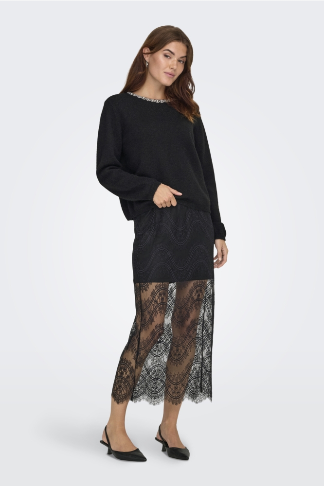 Jacqueline de Yong zwarte dames trui | Model