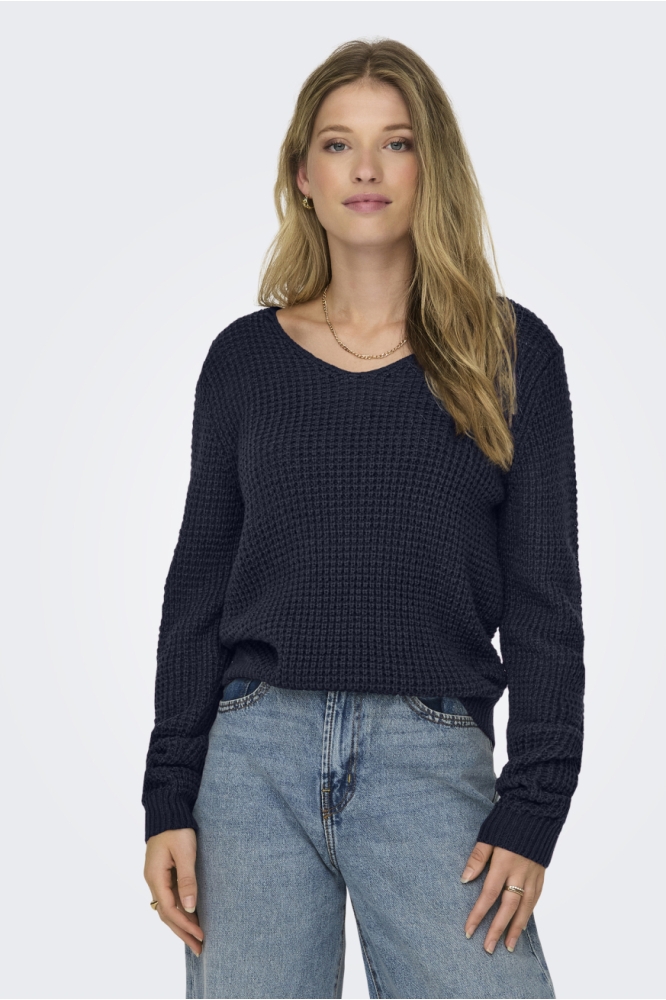 Jacqueline de Yong blauwe dames trui | Model