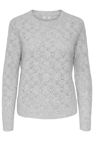 Jacqueline de Yong JDYAMANDA LIFE L/S O-NECK PULLOVER 15355617 LIGHT GREY MELANGE
