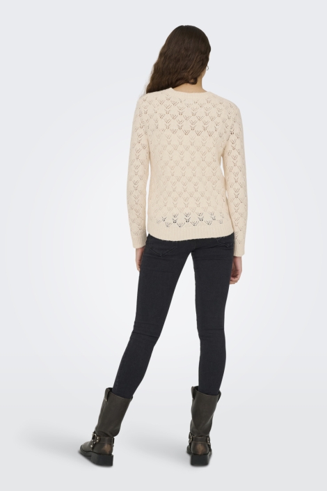 Jacqueline de Yong beige dames trui | Model