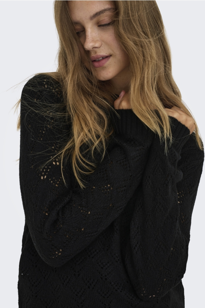 Jacqueline de Yong zwarte dames trui | Close up