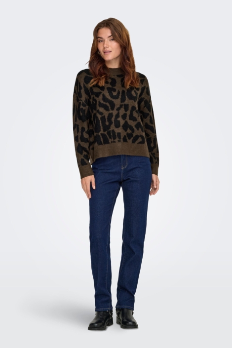 Jacqueline de Yong bruine dames trui | Model