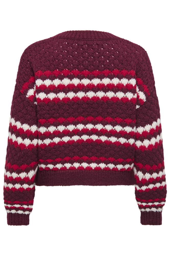 Jacqueline de Yong bordeaux dames trui | Achteraanzicht