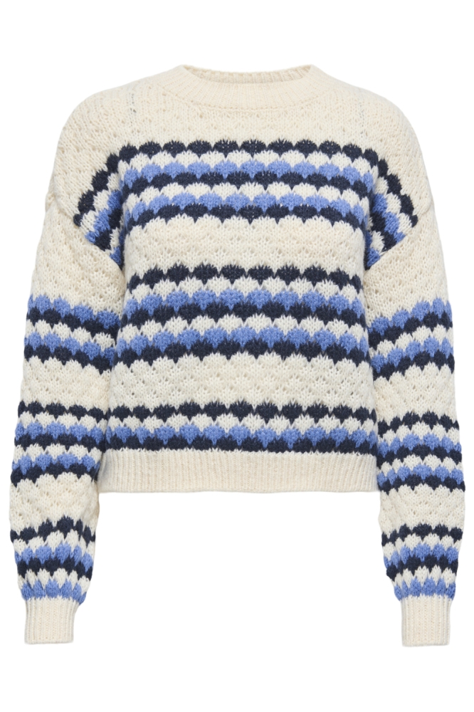 Jacqueline de Yong ecru dames trui | Vooraanzicht