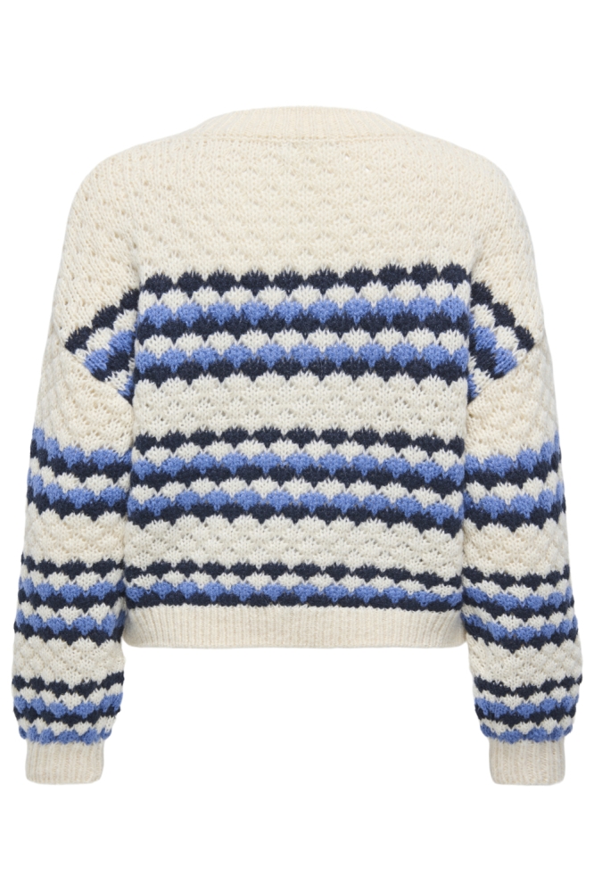 Jacqueline de Yong ecru dames trui | Achteraanzicht