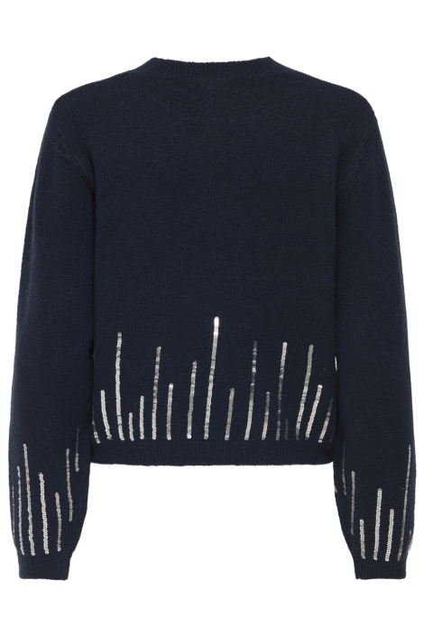 Jacqueline de Yong blauwe dames trui | Achteraanzicht