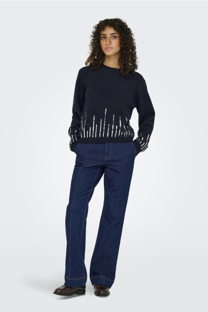 Jacqueline de Yong blauwe dames trui | Model