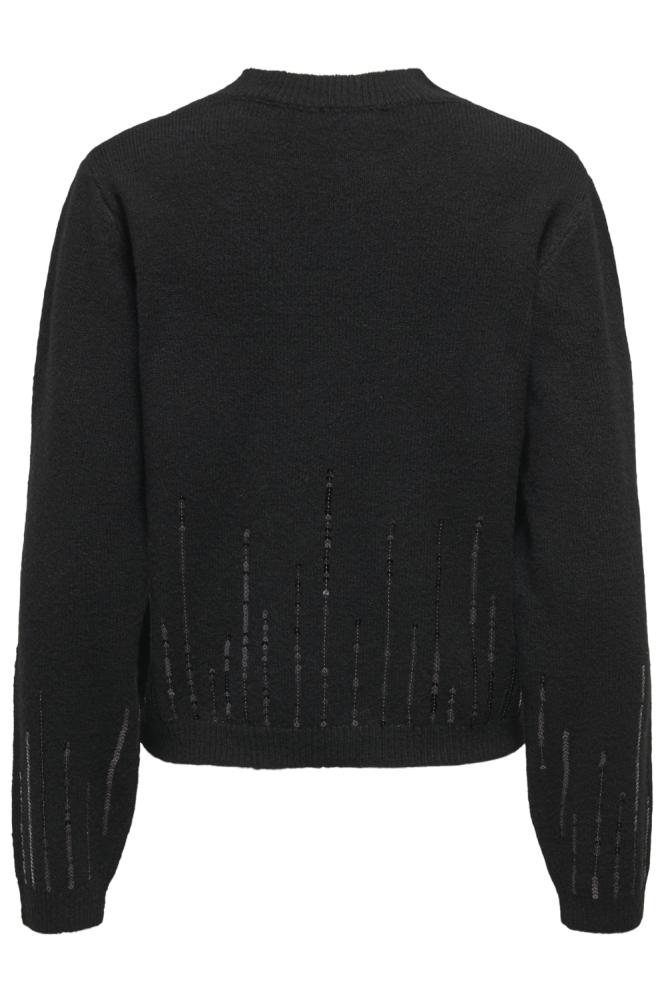 Jacqueline de Yong zwarte dames trui | Achteraanzicht