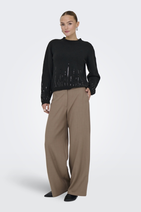 Jacqueline de Yong zwarte dames trui | Model