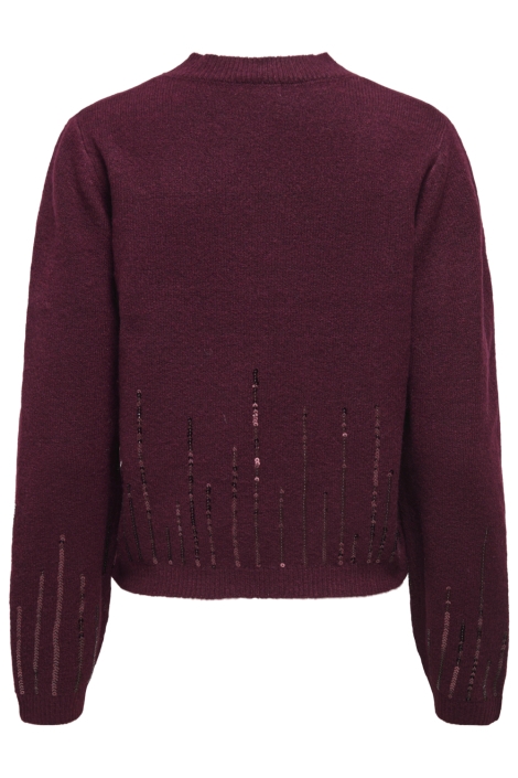 Jacqueline de Yong bordeaux dames trui | Achteraanzicht