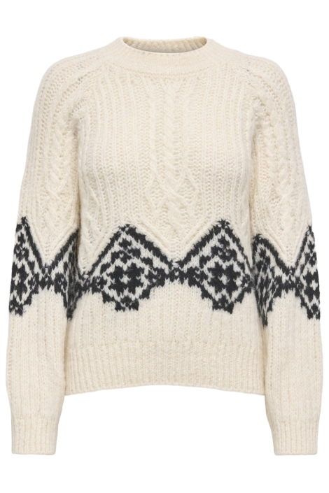Jacqueline de Yong ecru dames trui | Vooraanzicht