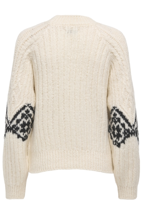 Jacqueline de Yong ecru dames trui | Achteraanzicht