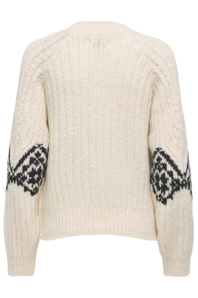 Jacqueline de Yong ecru dames trui | Achteraanzicht