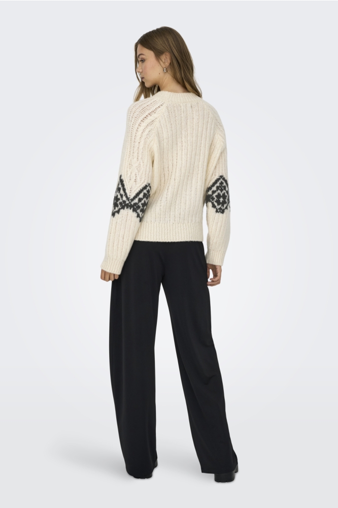 Jacqueline de Yong ecru dames trui | Model