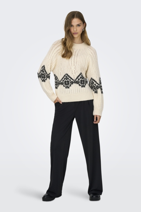 Jacqueline de Yong ecru dames trui | Model