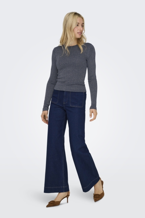 Jacqueline de Yong blauwe dames trui | Model