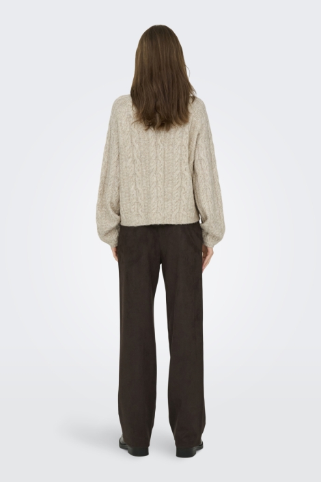 Jacqueline de Yong beige dames trui | Model achteraanzicht