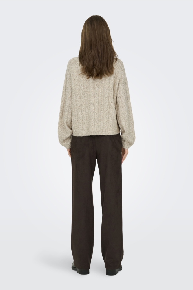 Jacqueline de Yong beige dames trui | Model achteraanzicht