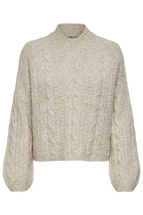 Jacqueline de Yong beige dames trui | Model vooraanzicht