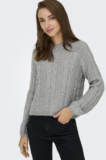 Jacqueline de Yong Trui JDYSILJA L/S HN CABLE PULLOVER KNT 15321106 DECEMBER SKY/MELANGE