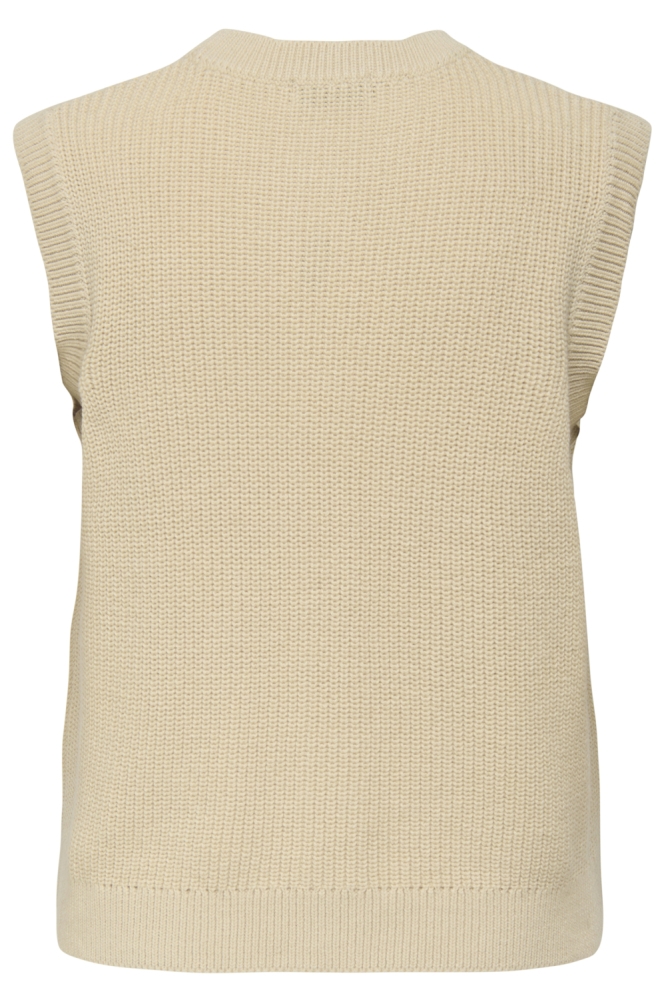 Jacqueline de Yong beige dames gilet | Achteraanzicht