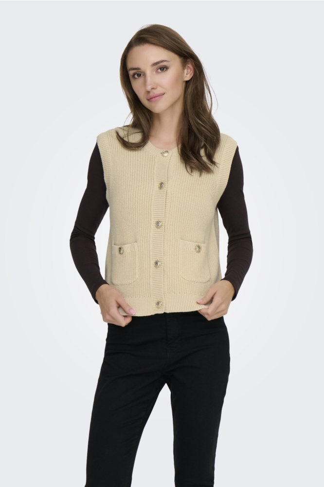 Jacqueline de Yong beige dames gilet | Model
