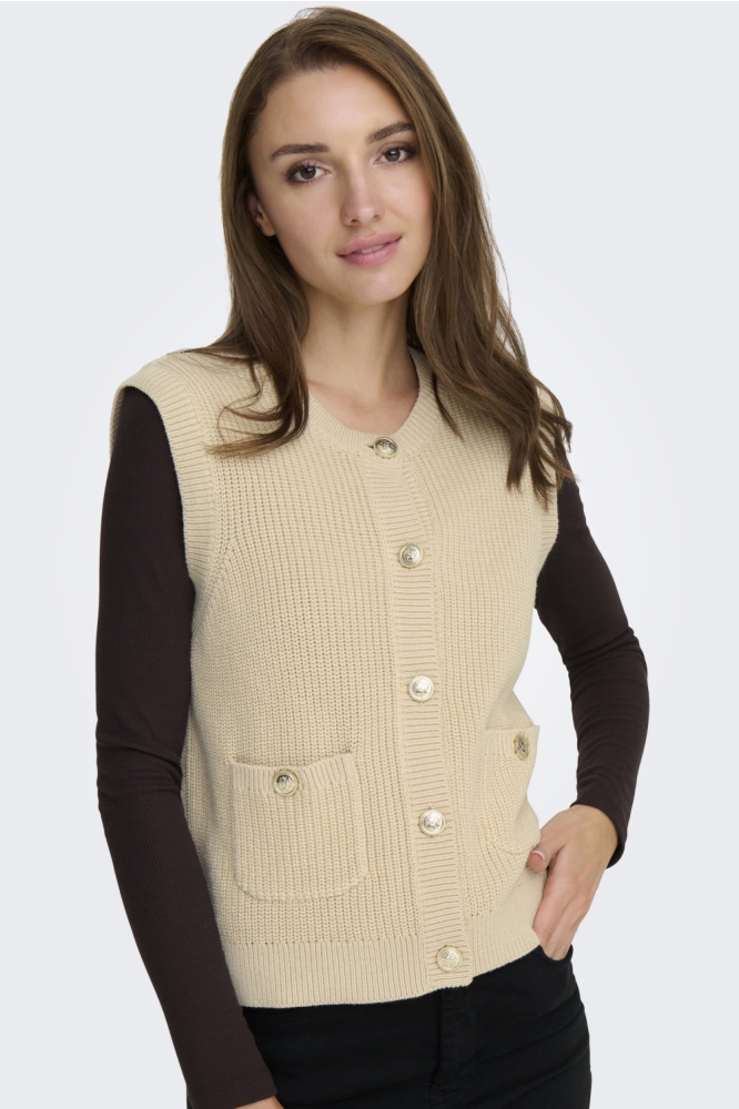 Jacqueline de Yong beige dames gilet | Model